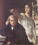 Jean Auguste Dominique Ingres The Composer Cherubini with the Muse of Lyric Poetry (mk05) USA oil painting reproduction